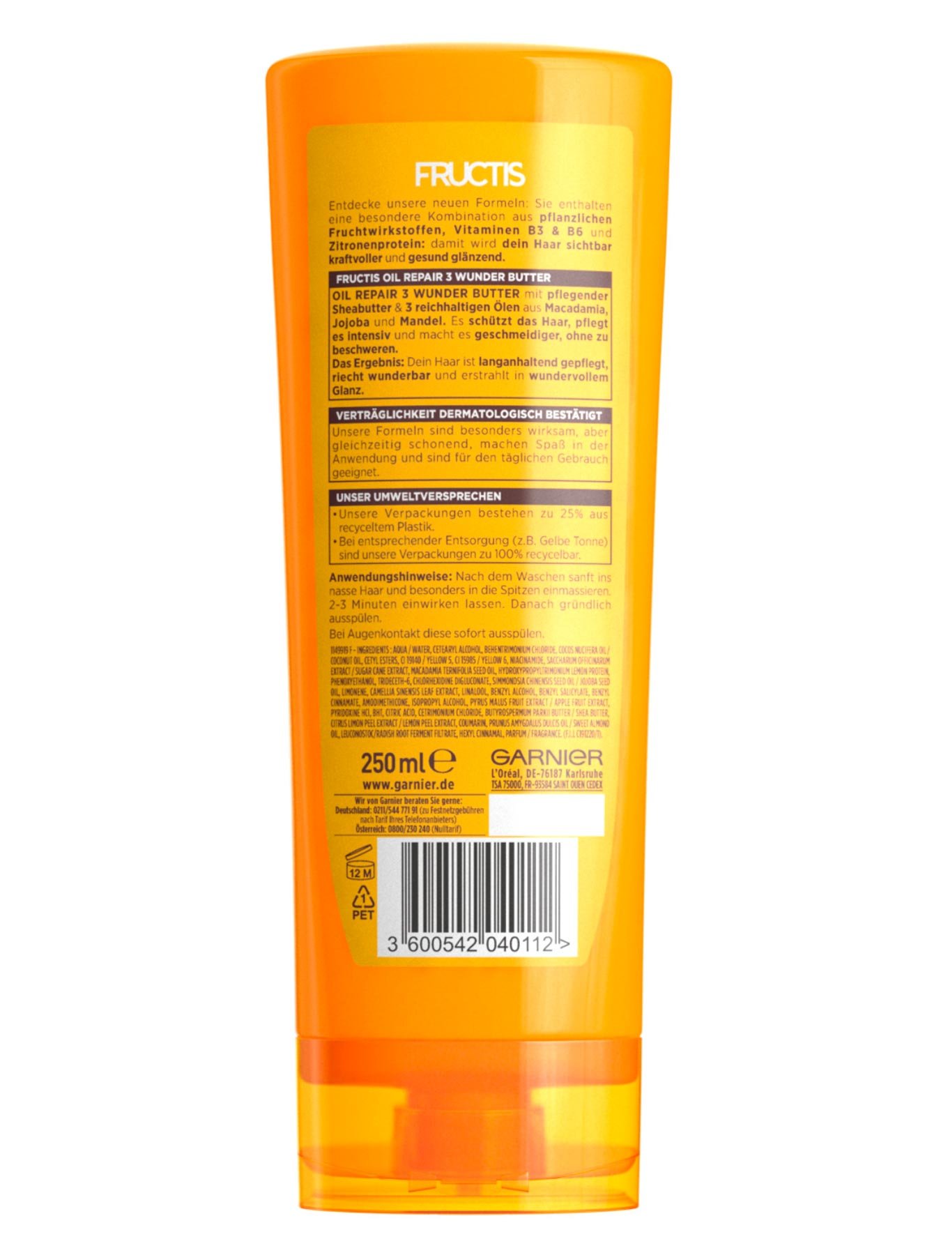 Kraeftigende-Spuelung-Fructis-Oil-Repair-3-Wunder-Butter-250ml-Rueckseite-Garnier-Deutschland-gross